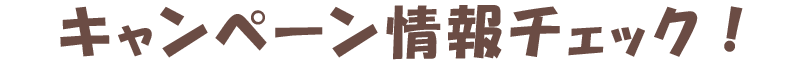 お得なキャンペーン情報掲載！